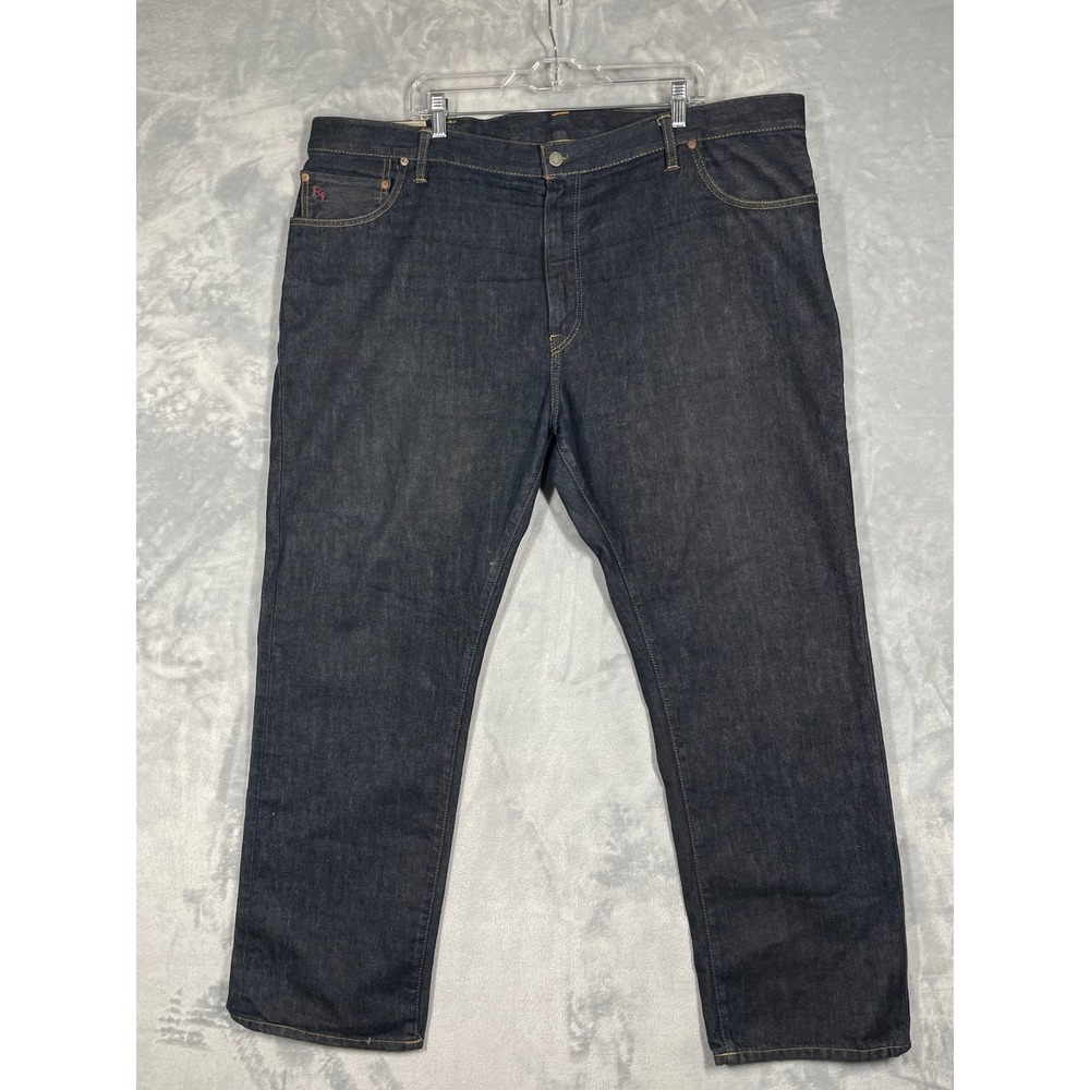 Polo Ralph Lauren Mens 44x30 Dark Indigo Blue Authentic Dungarees Cotton Jeans